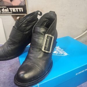 John FLUVOG Black Porter Leather Ankle Boots with Buckle